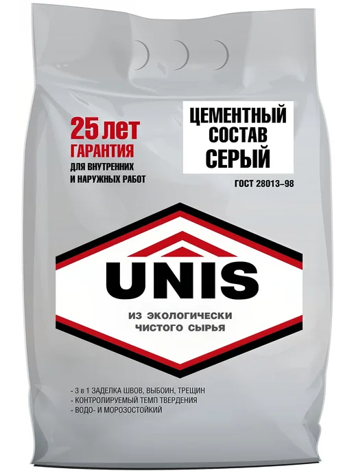 Цементный состав UNIS серый п э 5 кг, 5 кг