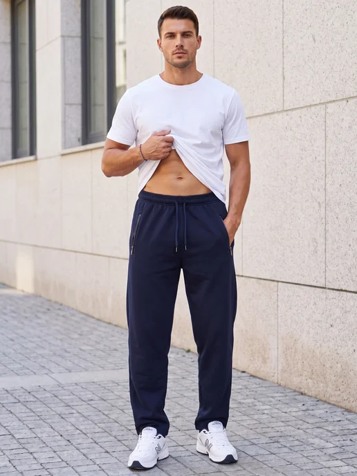 Добрыня textil Брюки спортивные прямые на флисе, синий, фото 5
