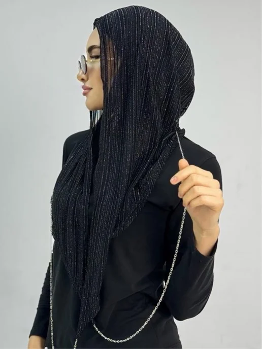 Arzu Bone Капор с цепочкой капюшон мусульманский хиджаб, черный, фото 5