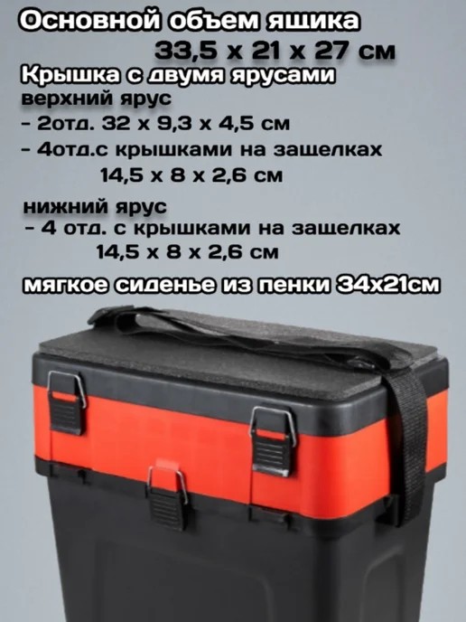 Ящик рыболовный зимний, черный, фото 2
