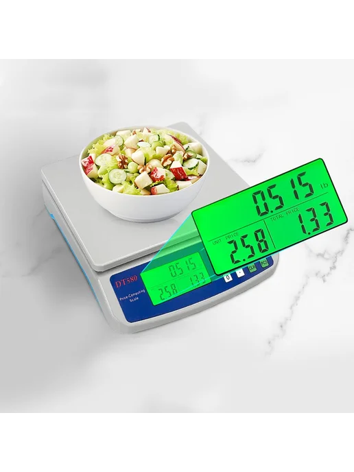 Большие цифровые кухонные весы 40кг БЕЛ ЧЕР, 40 кг, фото 8