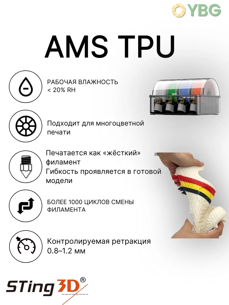 AMS TPU 95A белый гибкий 750 г — фото 6