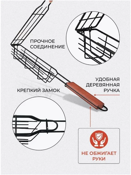 Решетка-гриль Высоколегированная сталь, черная, 49 см черная, черный, фото 5