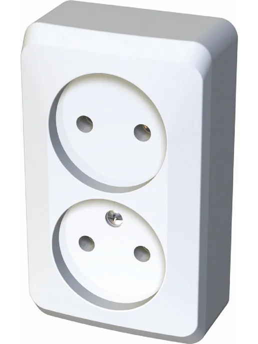 Systeme Electric Розетка двойная накладная белая без заземления Этюд, белый, фото 4