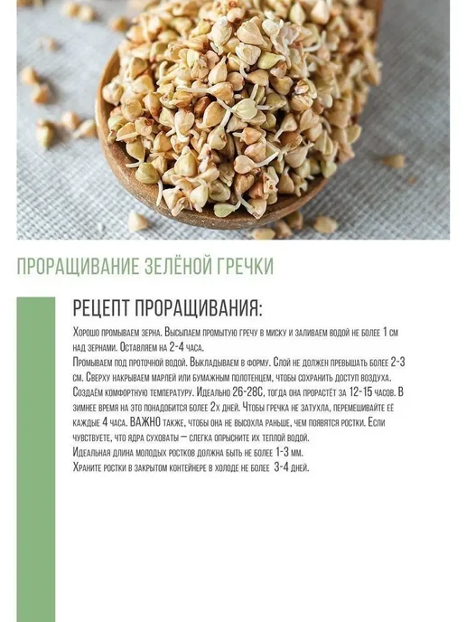AzAn Food Гречка зеленая - 500 гр, 500 г, фото 2