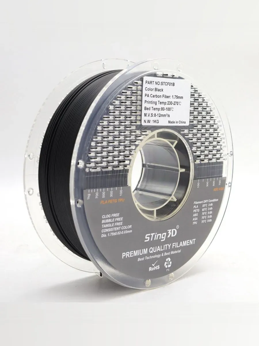 PA Carbon Fiber filament пластик для 3D принтера чёрный — фото 9