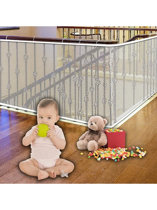 Защитная сетка для детей на лестницу 450x79 см Белый, 450x79 см