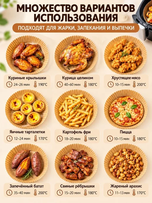 Пергаментные формы для аэрогриля квадратные 20×20 см, 16x16 см, фото 4