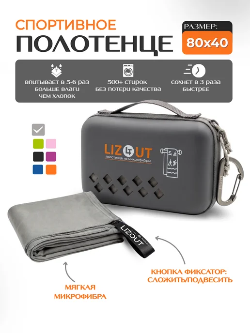 LIZOUT Спортивное полотенце из микрофибры 40х80, 40x80