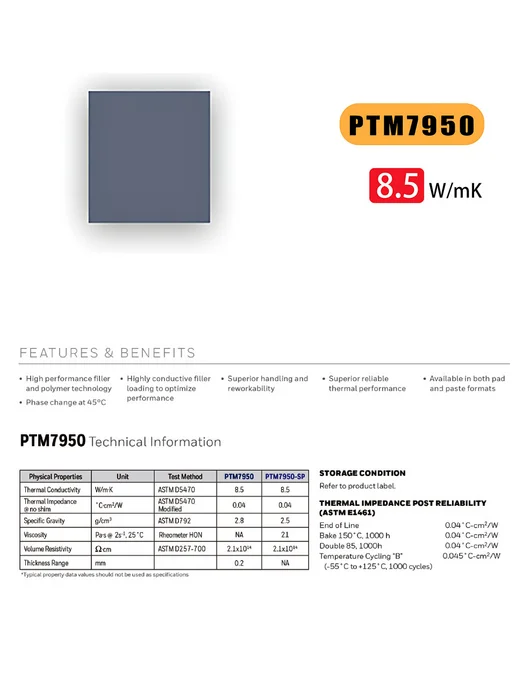 PTM7950 термопаста 8 5 Вт мК 40x40мм 0 2мм, 30x27 мм, 5 Вт, фото 4