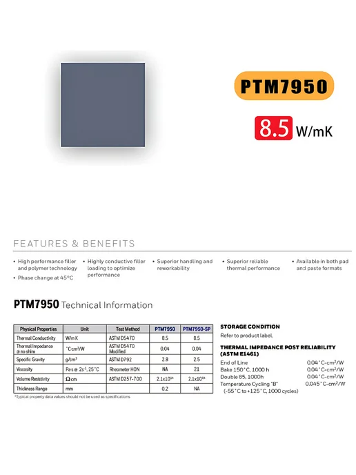 PTM7950 термопаста 8 5 Вт мК 40x40мм 0 2мм, 30x27 мм, 5 Вт, фото 6