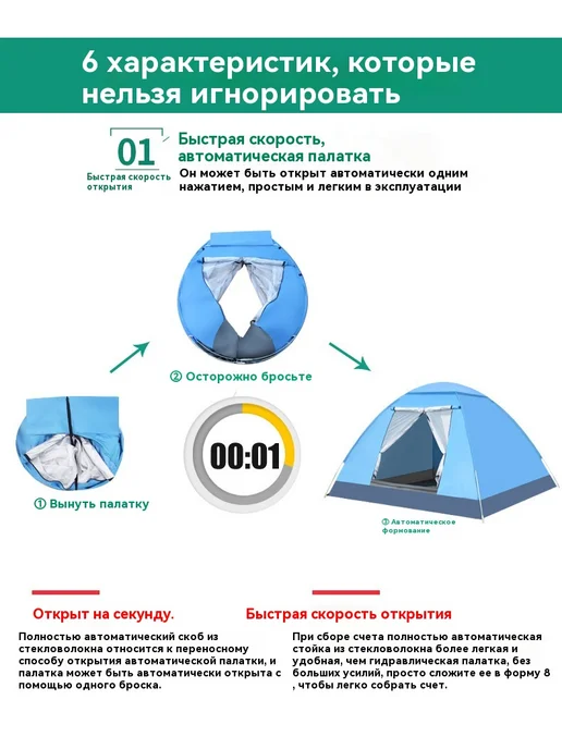 Открытый кемпинг быстро открытая палатка, вариант, фото 7