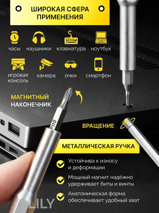 Набор отверток для точных работ и ремонта 25 в 1, вариант, фото 4