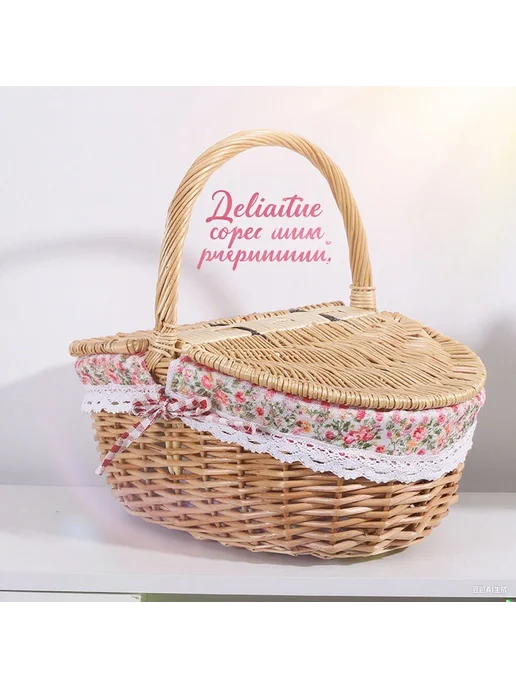 Корзина для пикника на 2 персоны красная, красный, фото 4