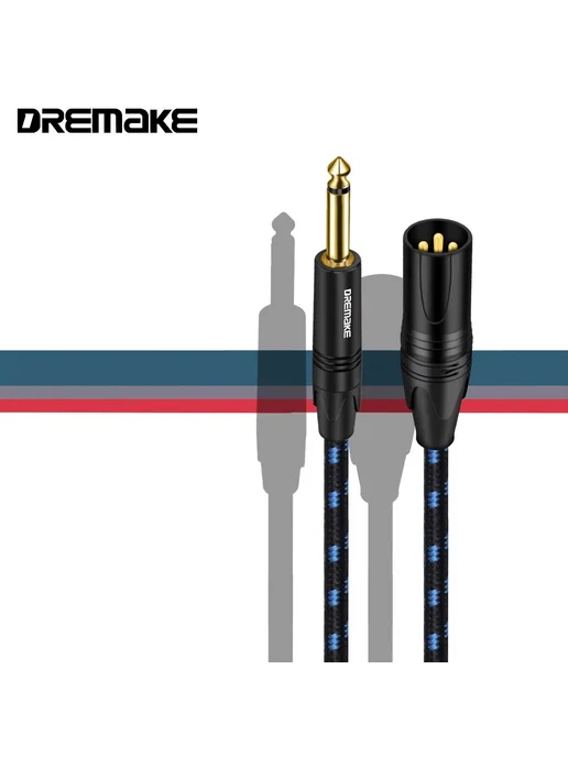 Аудиокабель 6.3 мм-XLR, 3 м, черный, синий, 3 м, фото 2