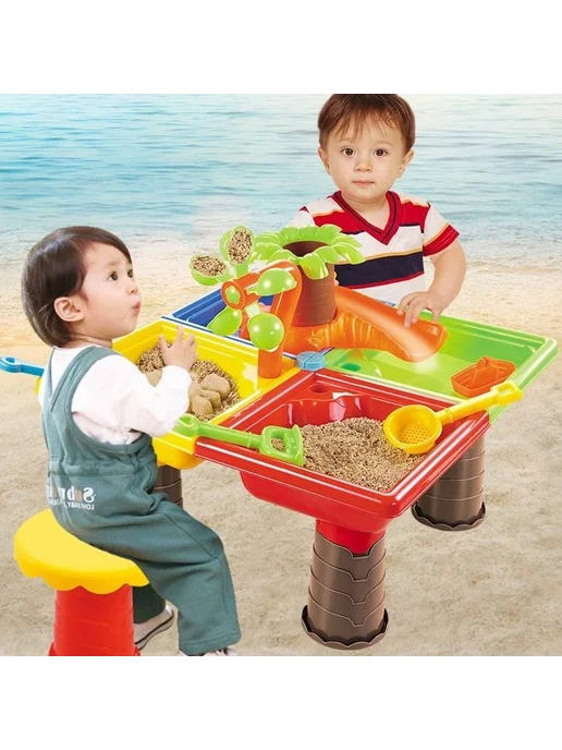 Песочница "Дерево" красн.-желт, для ул, для дома, красный, фото 4