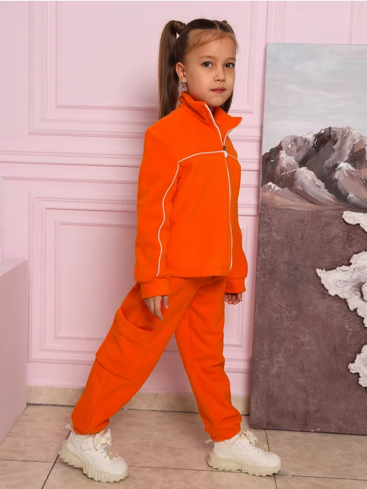 Armine kids Костюм флисовый детский для детей, оранжевый, фото 2