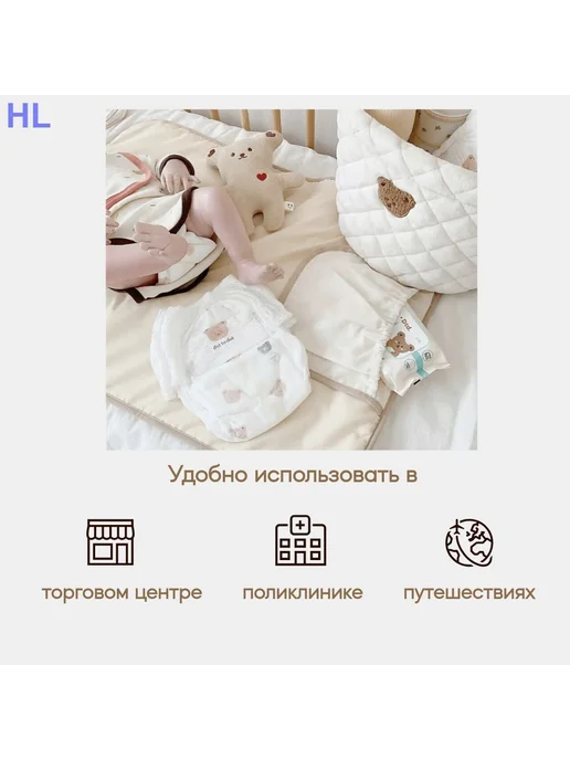 Пеленальный матрасик 47x100 Хлопок Коричневый, 47x100, фото 6