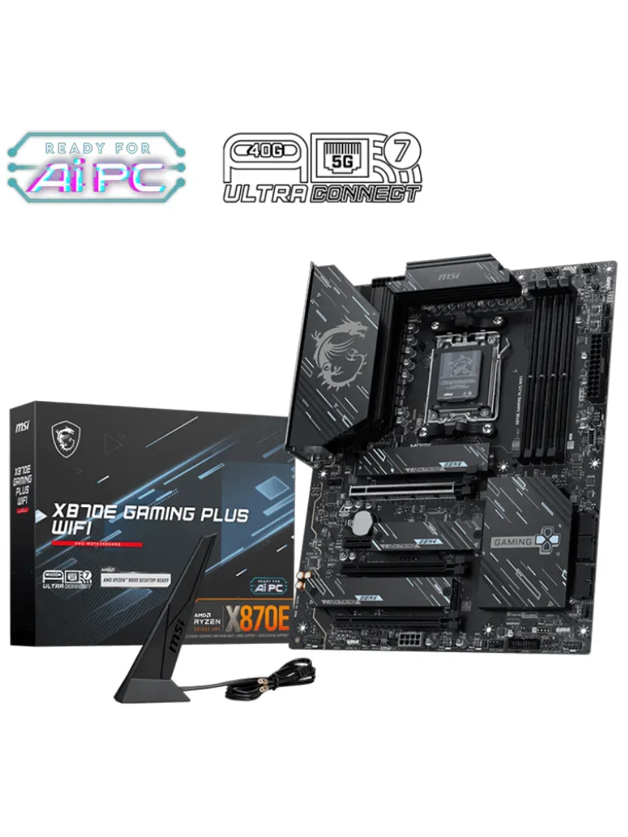 Материнская плата X870E GAMING PLUS WIFI, AM5 MSI 746700572 купить за 31 889 ₽ в интернет‑магазине Wildberries