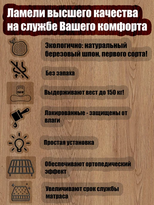 Ламели Шоп Ламель мебельная 740 60 8 3 шт, держатели в наборе 6 шт, 3 шт, 6 шт, фото 3