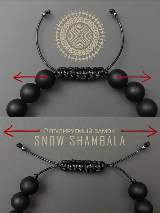SNOW SHAMBALA Браслет гранат и лабрадорит, серый, фото 8