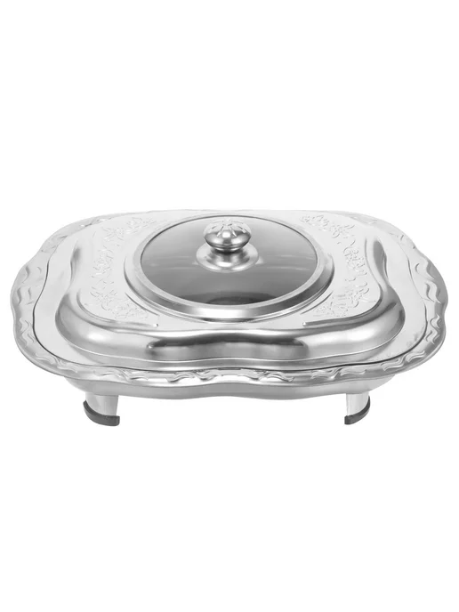 Поднос для еды 40x30x7 см Серебристый, 40x30x7 см, фото 4