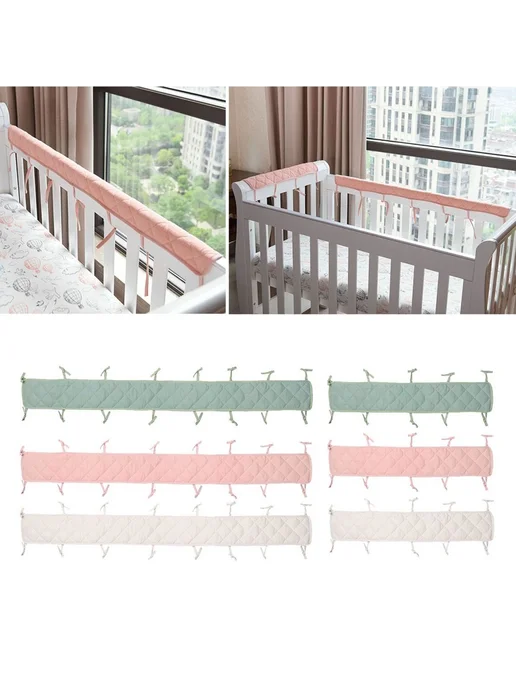 Бортик для кроватки хлопок розовый 15*60 см, 15x120 см, фото 2
