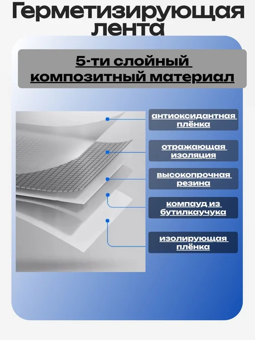Гидроизоляционная лента Алюминий Бутилкаучук 10м, 10 м, фото 2