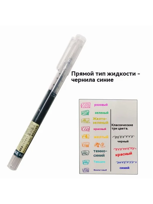 Нейтральная ручка для взрослых чёрно-синяя игла 5 шт, 20 шт, фото 6