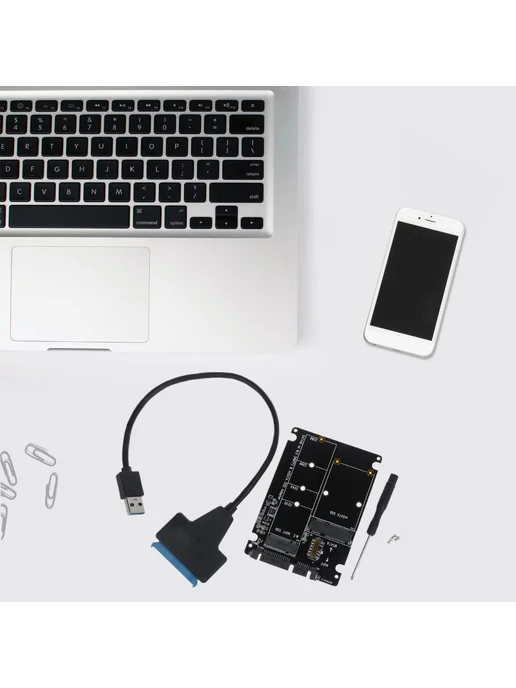 Адаптер SATA 3 0 для M 2 NGFF B-key и mSATA SSD, вариант, фото 2