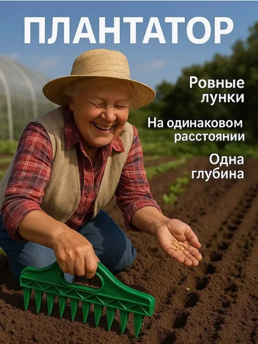 Сеялка ручная Пластик Зеленый, зеленый, фото 2