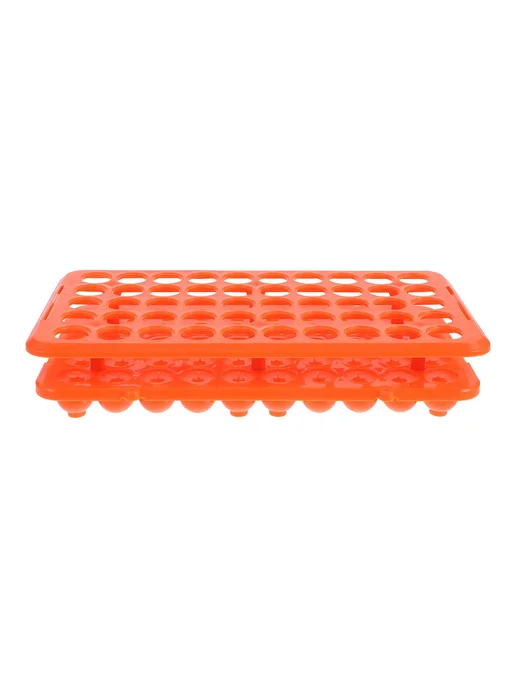 Держатель пробирок 50 яч пластик оранж, оранжевый, фото 2