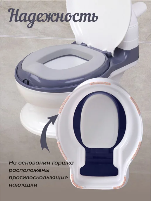 Горшок детский ST бело-серый, серый, фото 7