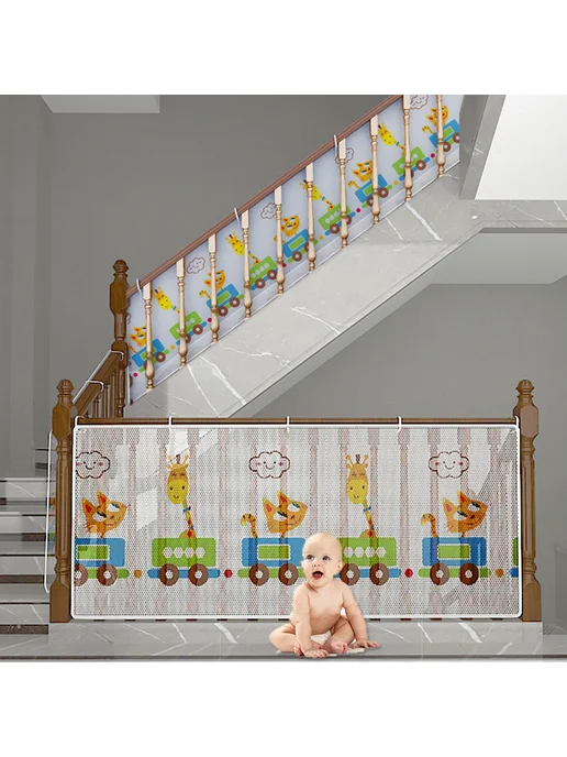 Детский защитный барьер-сетка 300×78 см, белый, 600x90 см, голубой, фото 4