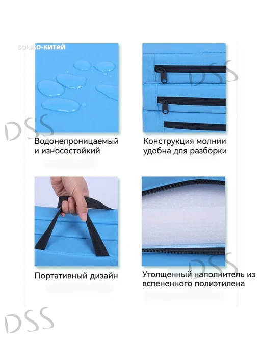 Мат гимнаст складной 120*60*5 см 2 секции Dom, 120x60x5 см, фото 4