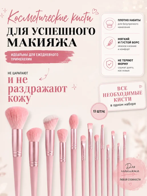 Набор для макияжа кисти, спонжи, серый, фото 2