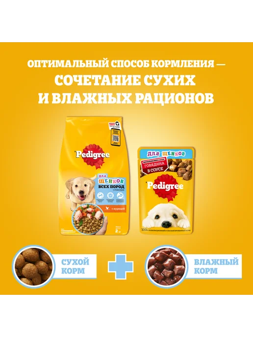Сухой корм PEDIGREE для собак, щенки, курица, 2 кг, фото 2