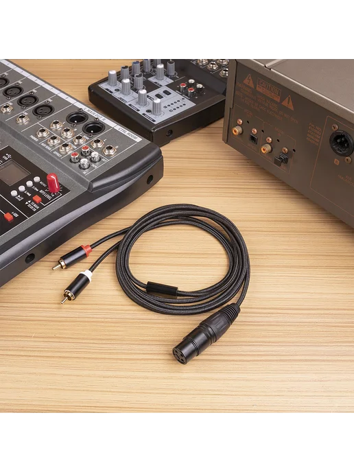 XLR Female→Dual RCA Male аудиокабель 1м антипомехи, 1 м, фото 6