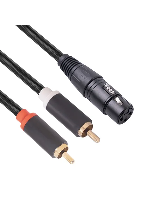 XLR Female→Dual RCA Male аудиокабель 1м антипомехи, 3 м, фото 2