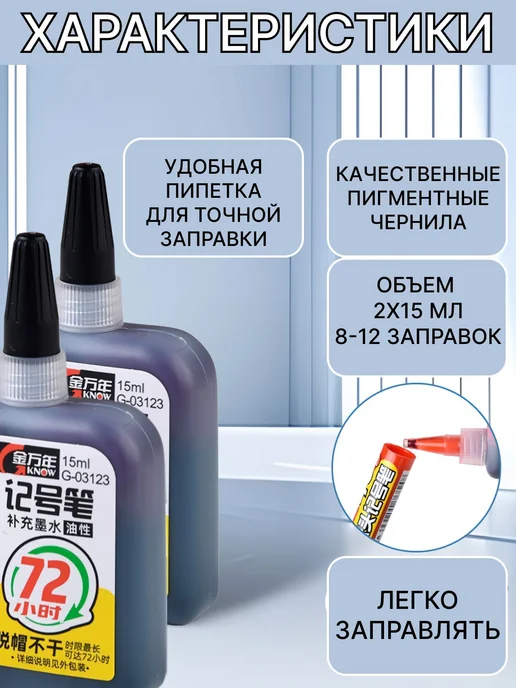 Чернила для маркеров Черные 2шт, 2 шт, фото 3