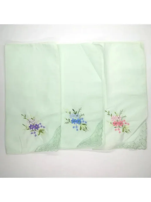 Lapastel Набор 3 штуки платки 28х28 см. с кружевом, 28x28 см, фото 3