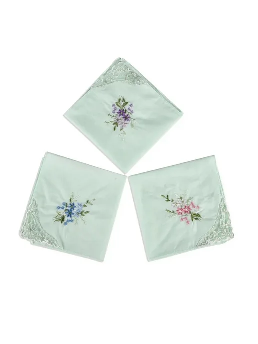 Lapastel Набор 3 штуки платки 28х28 см. с кружевом, 28x28 см, фото 4