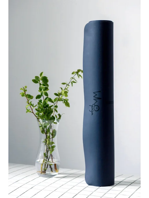 Коврик для йоги WHO YOGA каучук premium matte синий, синий