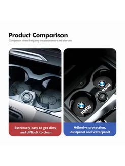 Коврик в подстаканник BMW красный, 2 шт