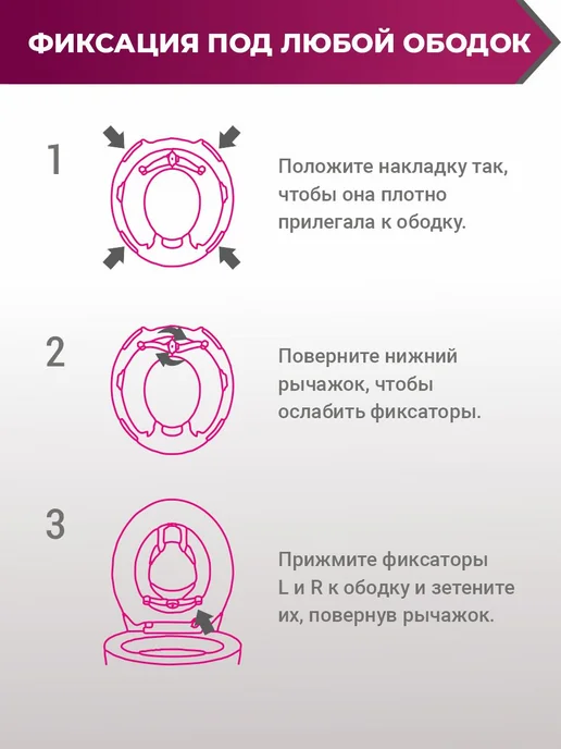 Накладка на унитаз ST SANTRADE розовая, белый, фото 4