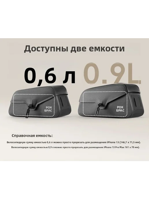 Велосумка 0.9л Черный, 900 мл, фото 5
