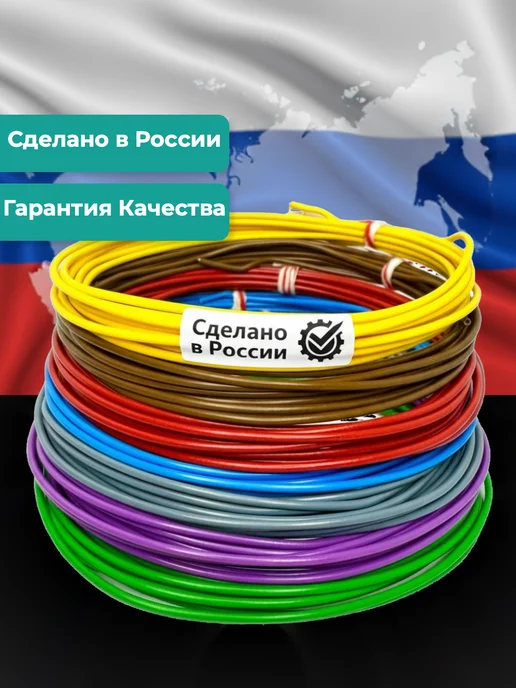 Провод автомобильный медный ПВАМ 0.75 кв.мм. 7 цветов по 3 м, 7 цв., 3 м, фото 4