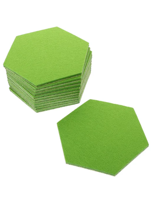 Доска объявлений гексагон войлок зеленая 12x12x0.5см 24 шт, 12x12x0.5 см, 24 шт, фото 3