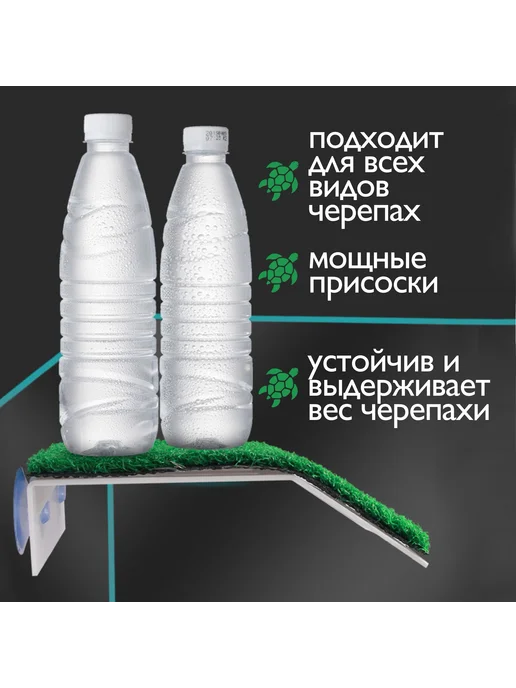 Мостик для черепах на присосках Зеленый, зеленый, фото 5