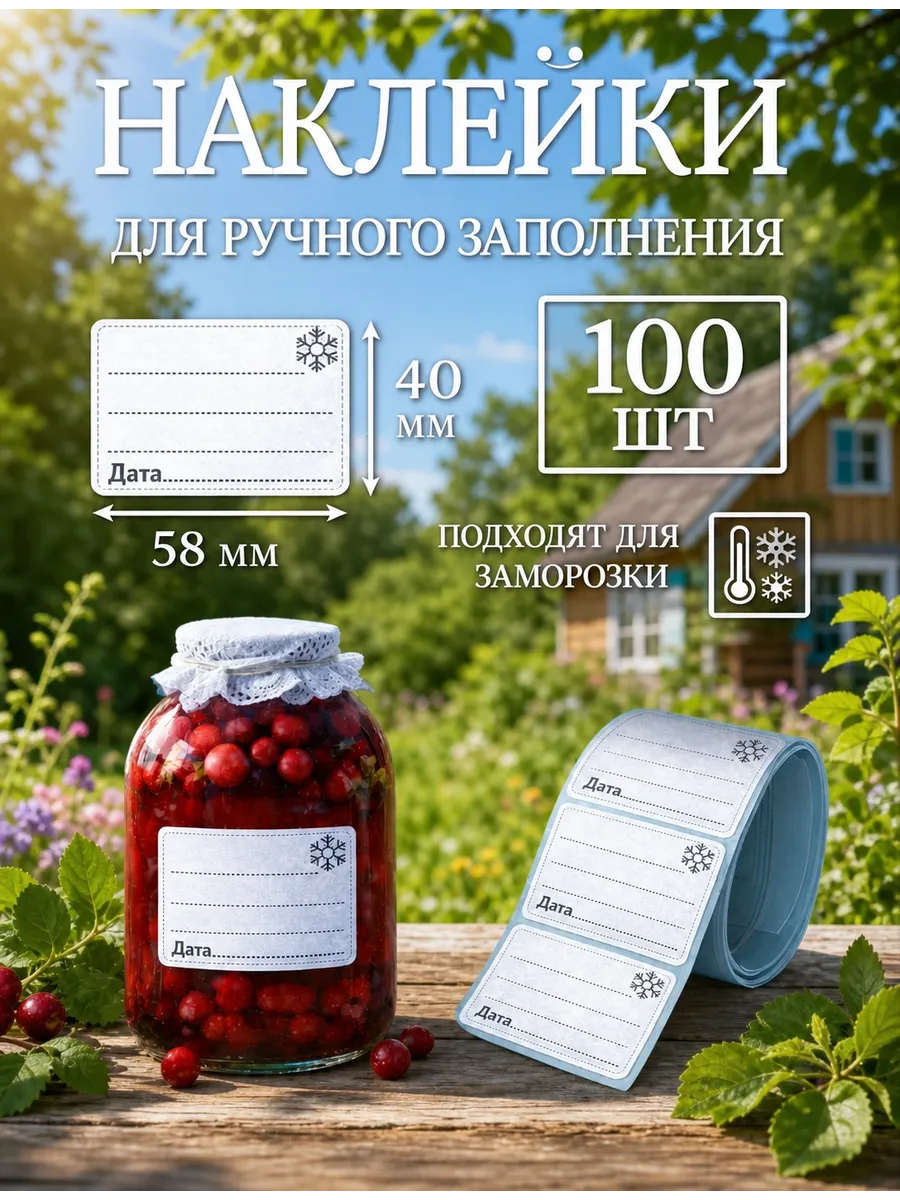 Наклейки для маркировки 58х40 мм 100 шт.